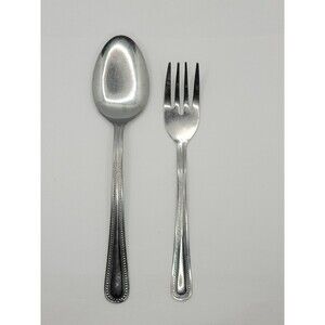 Beaded Venus Arc Tablespoon & Small Fork Japan Stainless Steel